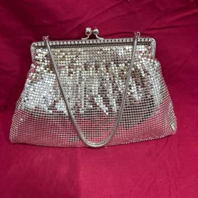 Park Lane  Women's Regal Mesh Vintage  Evening Bag Silver 