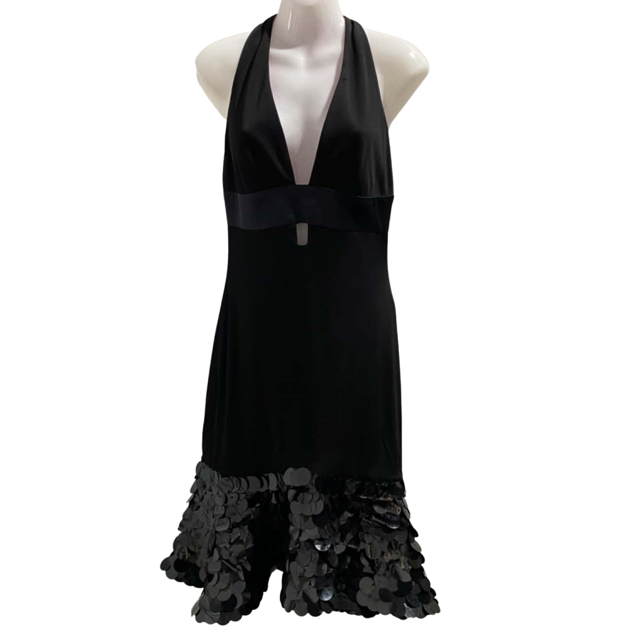 CD Greene (USA). Womens Size 8 . Dress Black Sleeveless, V Neck, Bow to