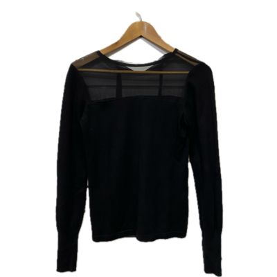 MAX&Co. Womens Tie Neck Top Size S Black  