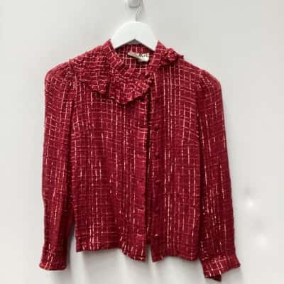  Womens  Size 10 Blouse Red  