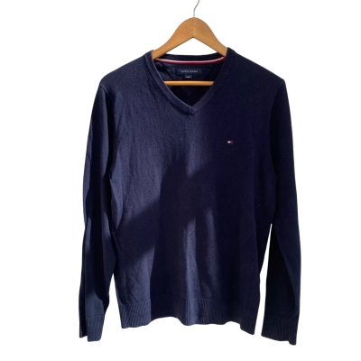 Tommy Hilfiger Mens  Size S V-Neck Jumper Navy Blue 