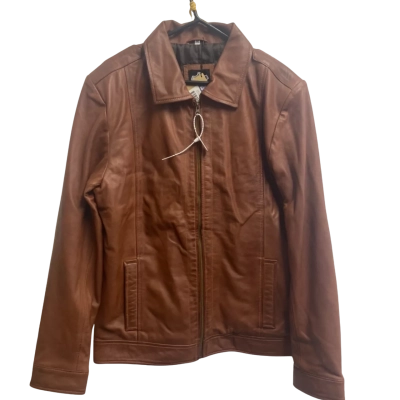  Real Leather Mens  Size M Leather Jacket Brown 