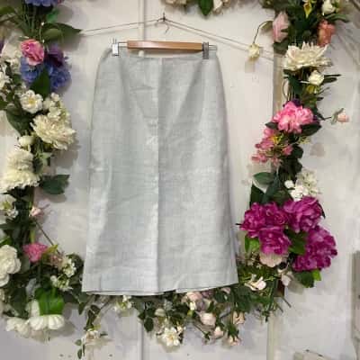 Hobbs Womens  Size 10 Midi Skirt Blue 