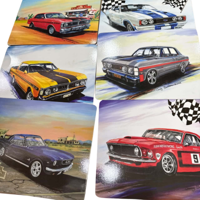6 car placemats 