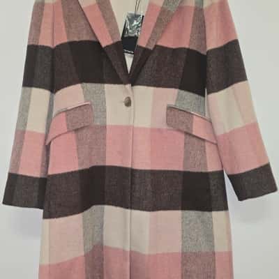 Portmans Womens  Size 10 Winter Jacket Brown / Checked / Cream / Pattern / Pink  