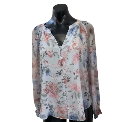 Just Jeans Womens  Size 8 Blouse Blue / Floral 