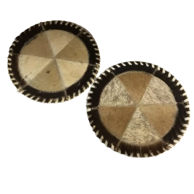 Cowhide Round Trivets Approx 20cm diameter
