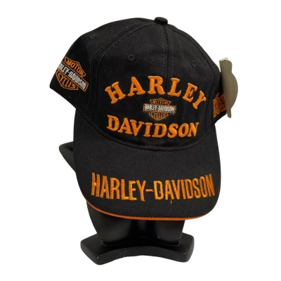 Harley Davidson Mens  Size One Size Cap Black  / Orange 