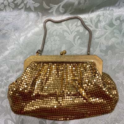  Womens Gold Mesh Evening Bag