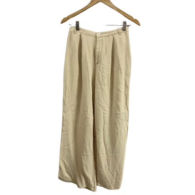 Zara Womens  Size M Wide Leg Pants Beige 
