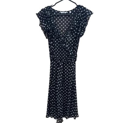 Savannah Womens  Size 12 Black Polka Dot Dress 