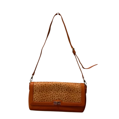 Sabrina Scala Womens Orange/Animal Print Handbag