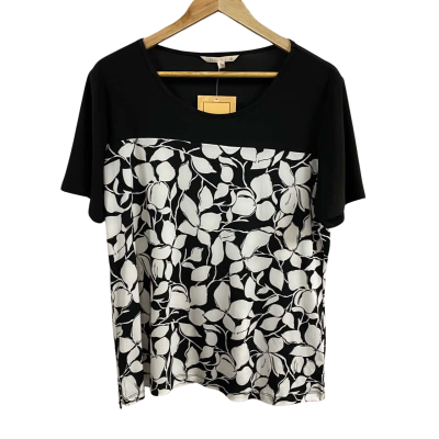 Noni B Womens  Size XL Iona Top Printed White 