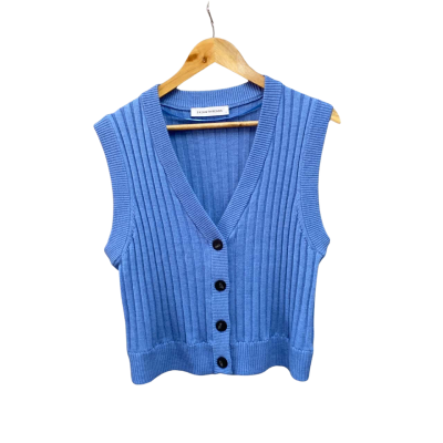 Skin and Threads Womens Wool Vest  Size 0 Blue 