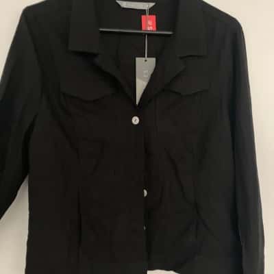Katies Womens Black size 16 sheer linen jacket/shirt