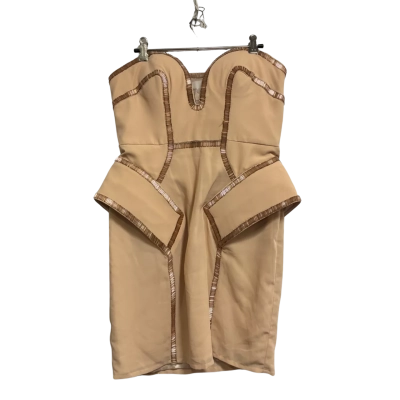 Bariano, Womens, Size 12, beige, lightly boned, padded strapless dress