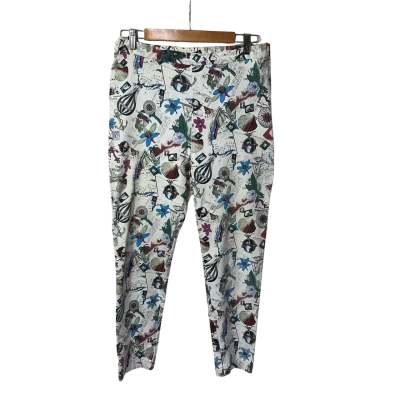 Say Sans Say Womens Size M Cream / Multicoloured Pattern Pants