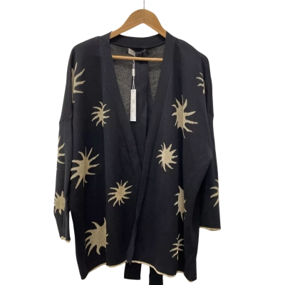 Haven Women’s One Size Luxor Tie Cardigan Black  / Gold 