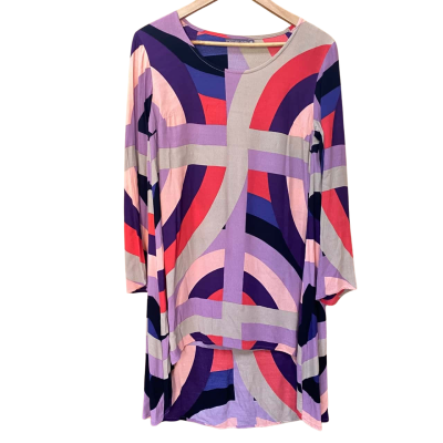 Mister Zimi Colourful Patterned Long Sleeve Dress Size 8