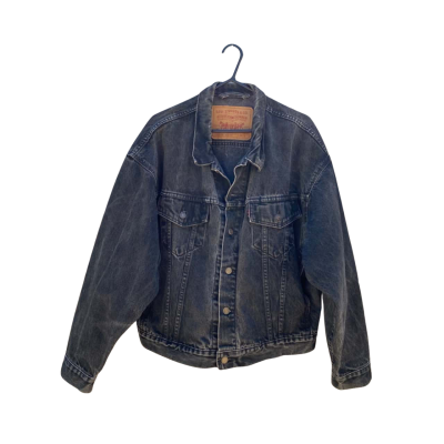 Mens Levi Strauss & Co. Size L Denim Jacket Dark Grey 