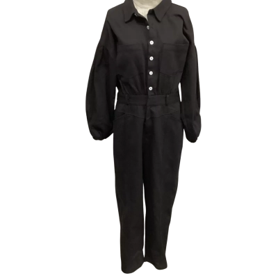  St. Mrlo  Size 16 Long Sleeve Jumpsuit Black  
