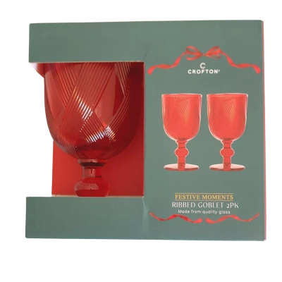 Crofton Ribbed Goblets x 2 Set