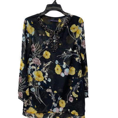 M&S Womens Long Sleeve Top Floral Size 8