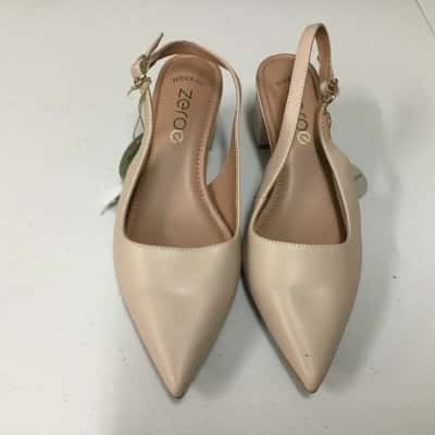 Zeroe Womens  Size 7 Wide Fit Recycled Sling Back Heel Shoes