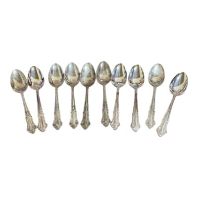 10 x silver plate tea spoons 