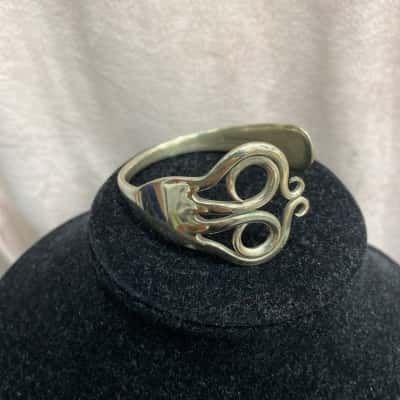 Silver Plated Cuff Bracelet made from a Vintage Fork