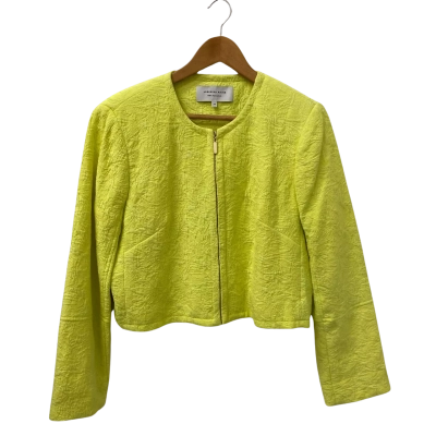 Veronika Maine Womens  Size 14 Cropped Jacket Yellow 