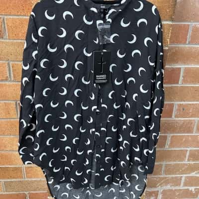  Womens Banned Alternative  Size XS Long Sleeve Shirt Black  / Pattern 