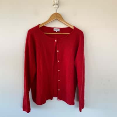 Piper Red Knit Cardigan  Size L 