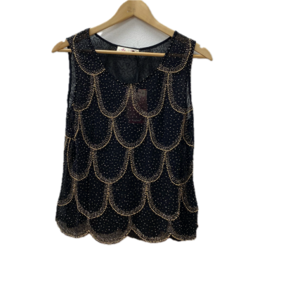 Alannah Hill Womens  Size 8 Party Top Black  / Gold 