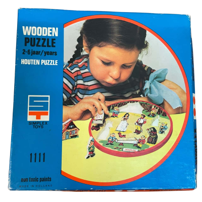 Vintage Simplex Wooden Puzzle 1111 Snow White and the Seven Dwarfs