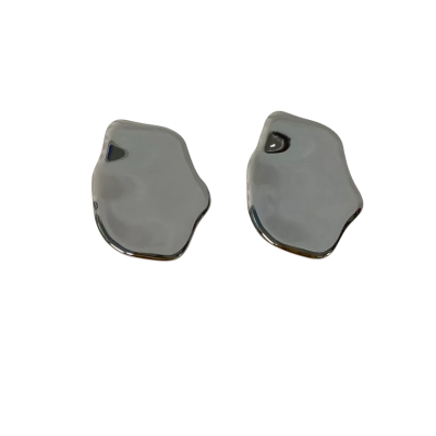 Motto Polished Stainless Steel Earrings Silver 