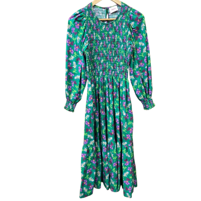 Obus Green Floral Patterned Dress Size 8