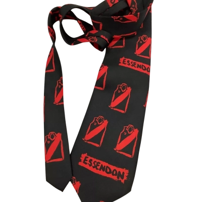 Davenport Mens Tie Black  / Red Essendon Bombers 