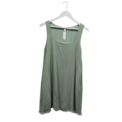 MYLK Size 10 Beautiful Boho 100% Linen Green Mini Dress