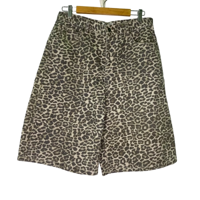 Ghanda Womens  Size 10 Denim Shorts Animal print 