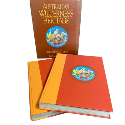 Australia's Wilderness Heritage, A Two Volume Collection: World Heritage Areas and Flora and Fauna Hardcover Book Boxset, Vintage 1988