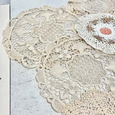 Vintage Crocheted Doilies x 7