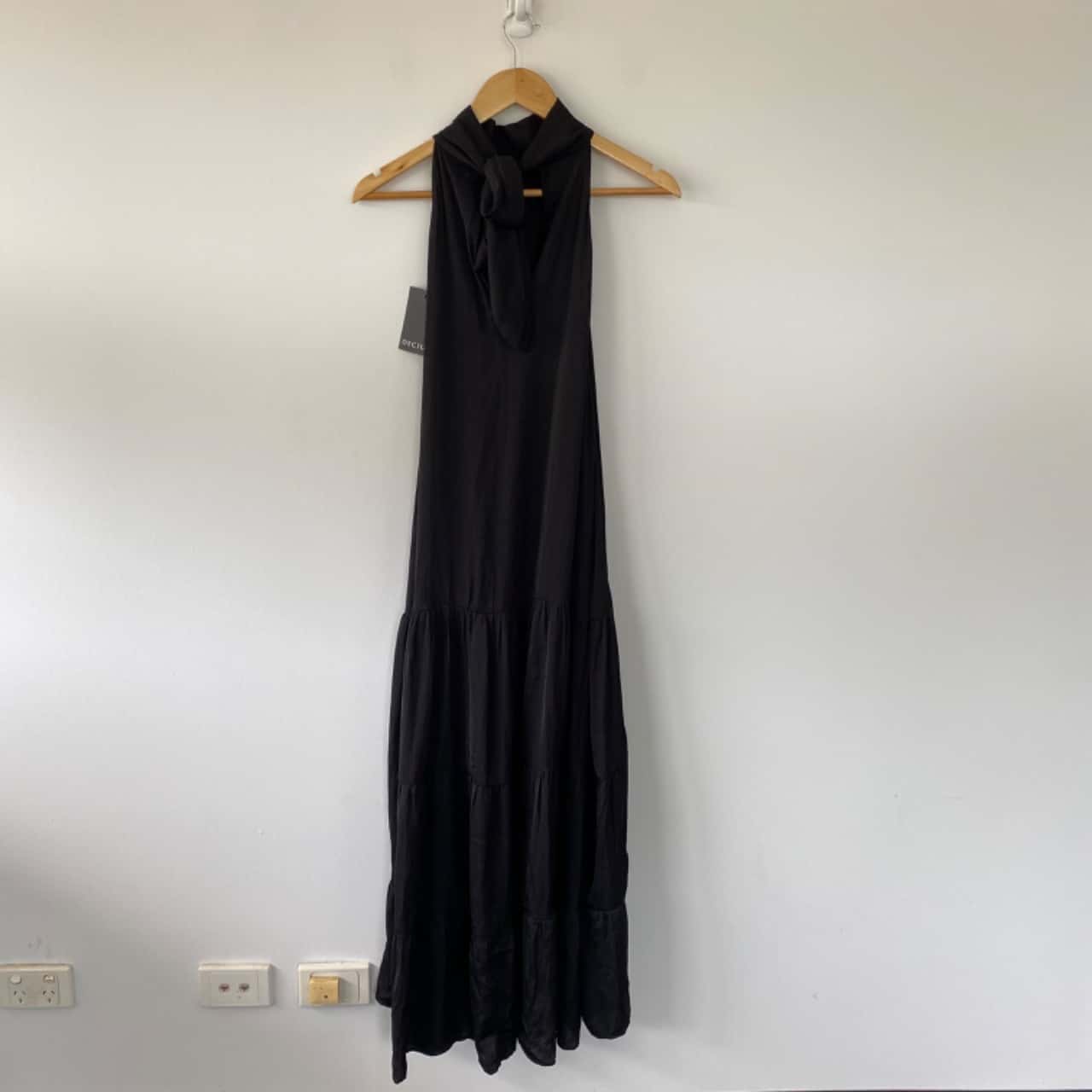Decjuba Black Rowena High Neck Maxi Dress Size 10 / M (s)