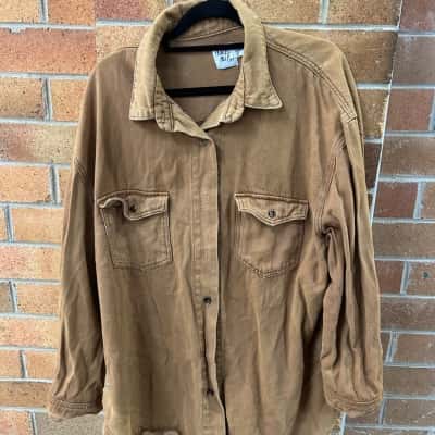 Princess Polly Womens  Size 8 Long Sleeve Shirt Beige 