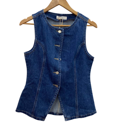 Perfect Stranger Mika Denim Button Up Vest Size 10 