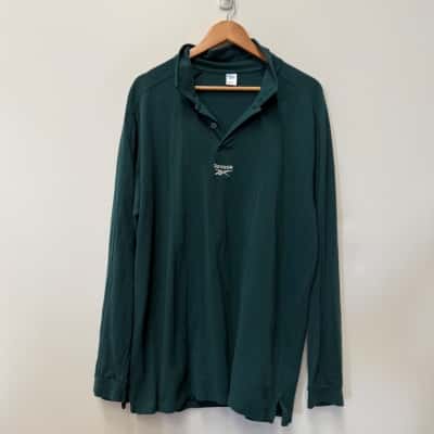 Reebok Long Sleeve Polo Shirt - Size L 