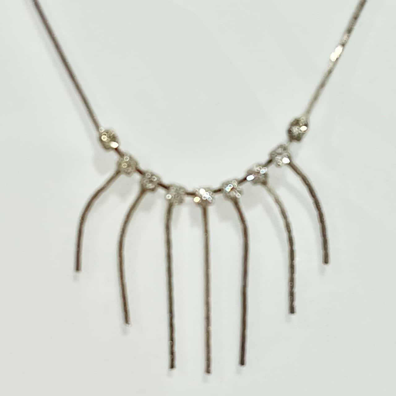 Diamonte purse with handle - Silver