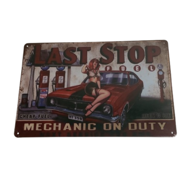 Brand New Last Stop Pinup Girl Metal Man Cave Aussie Car Sign #2270-1-pp