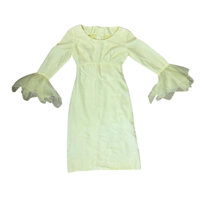 Vintage Homemade 60/70's Yellow Dress Size XS Possibly Bridesmaid