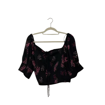BNWT City Chic Womens Cassie Floral Top Size L Black RRP$89.95